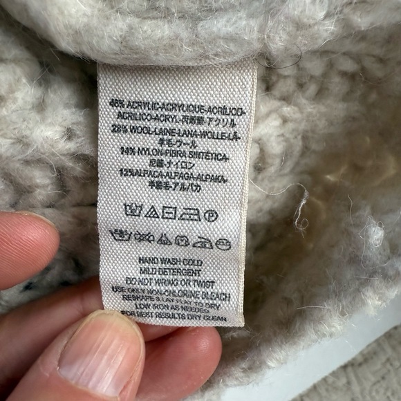 Free People Womens Sweater Size Medium Beige Cropped Turtleneck Cozy Boho - Picture 8 of 11